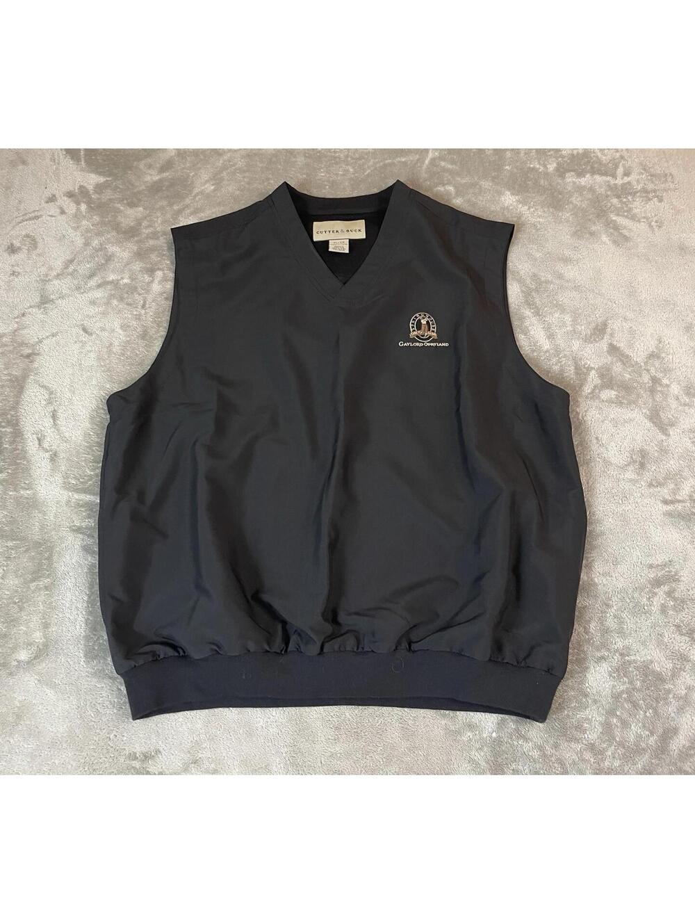 Cutter & Buck  Men's Golf Vest XL Pullover V Neck Spring House Resort Black !!